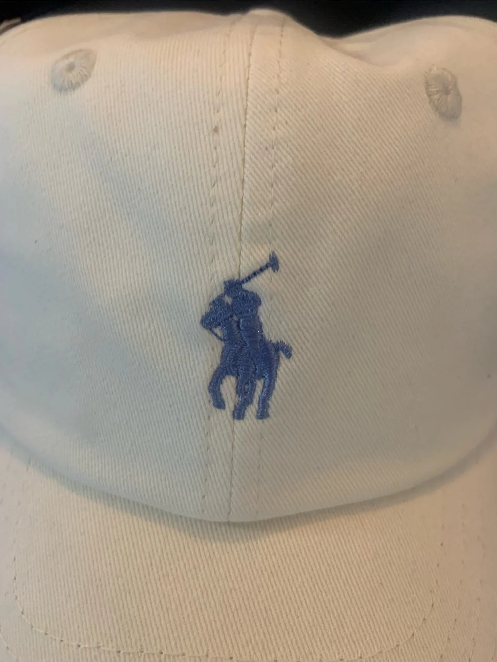 Ralph Lauren Cream Cap with Blue Polo Logo - Picture 7 of 13